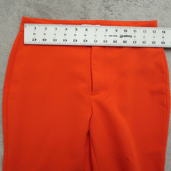 Nine West Pants Women's Size 2 Orange Mid-Rise Kick Flare 26" Inseam Stretch - Picture 15 of 16